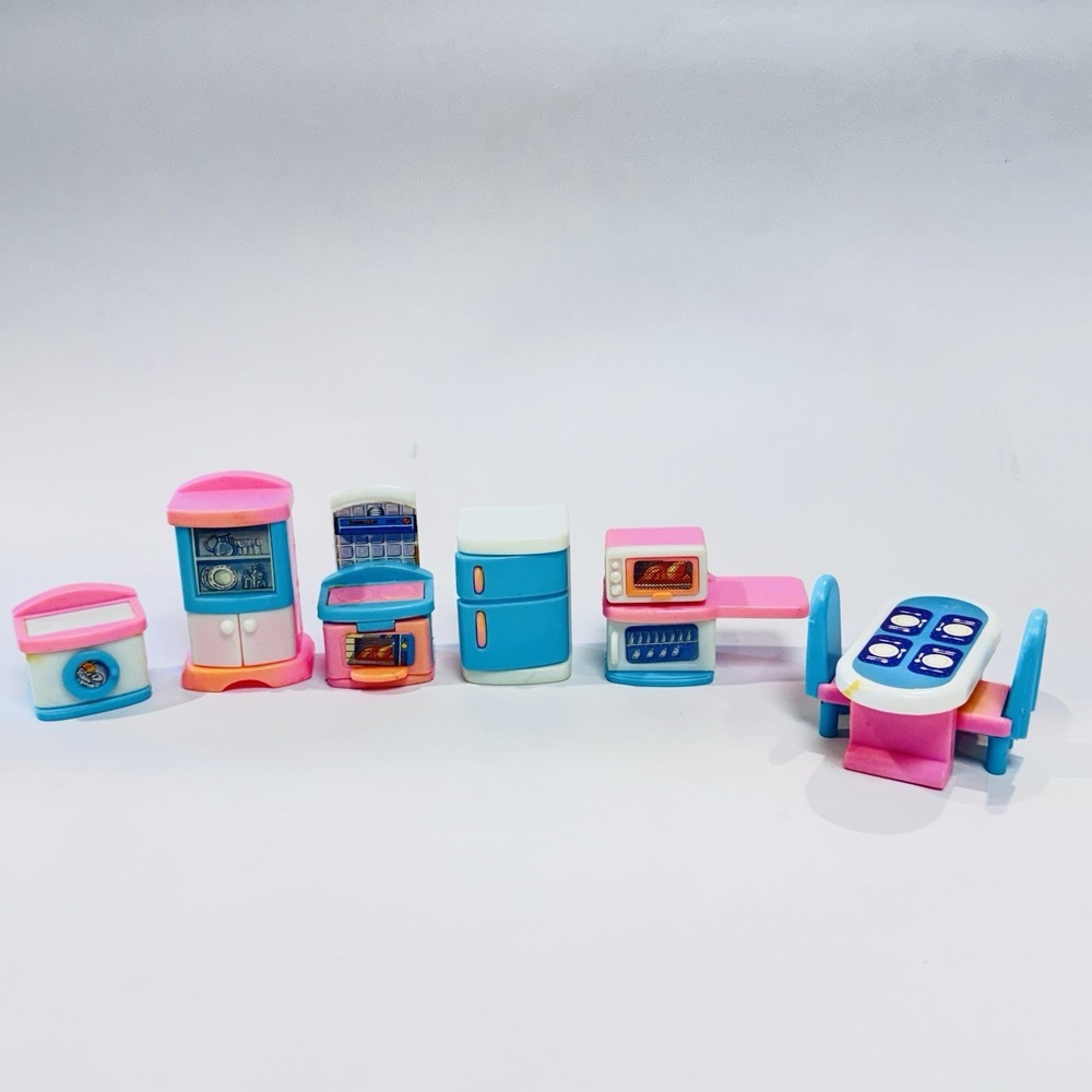 Vintage 90s Toys R Us‎ Geoffrey My Sweet Home 9pc Kitchen Doll House Furniture
